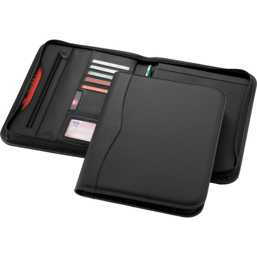 Папка A4 "Ebony" на молнии, черный
