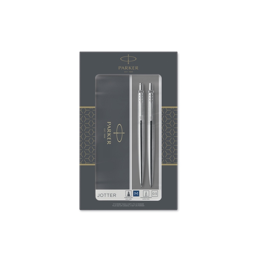 Набор «Parker Jotter Core Stainless Steel CT» ручка шариковая, карандаш механический